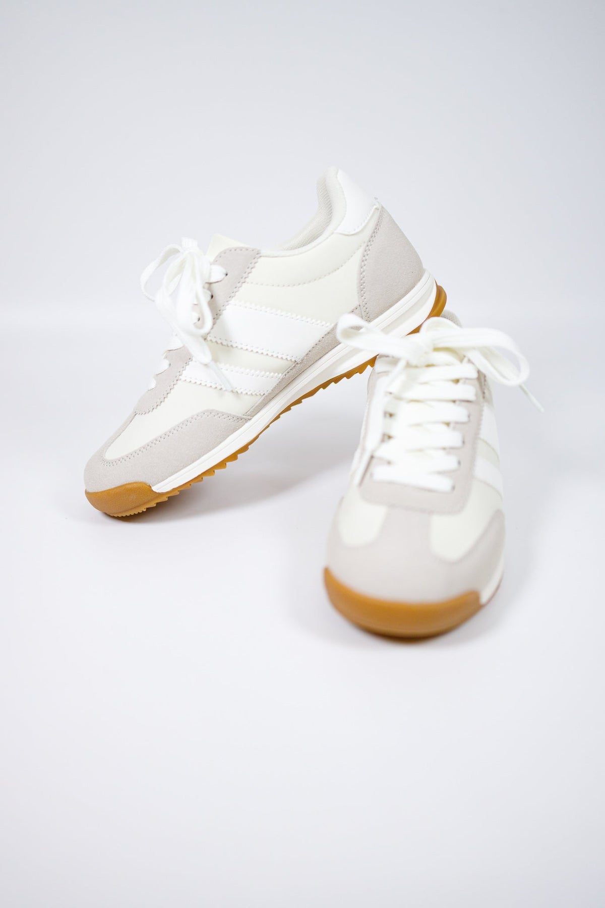 Beige Stripe Sneakers - image 1