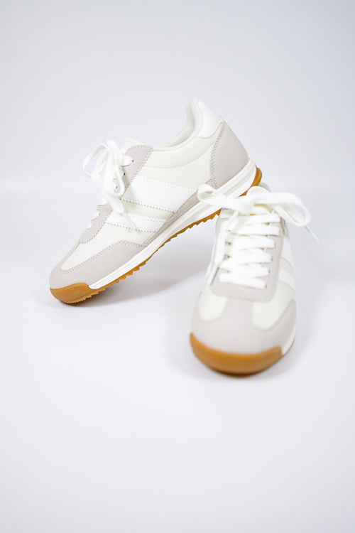 Beige Stripe Sneakers - image 1
