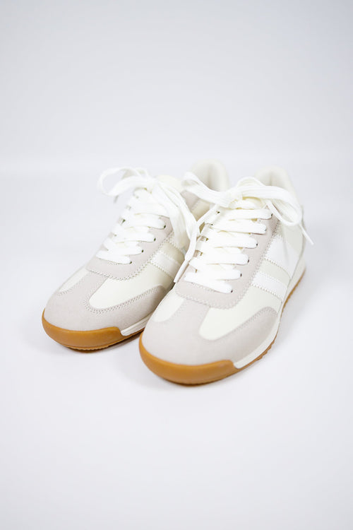 Beige Stripe Sneakers - image 2