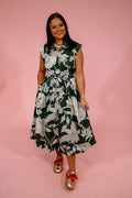 Fern Floral Sleeveless Midi Dress - image 1