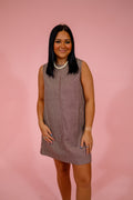Mocha Brown Washed Striped Dress - image 1