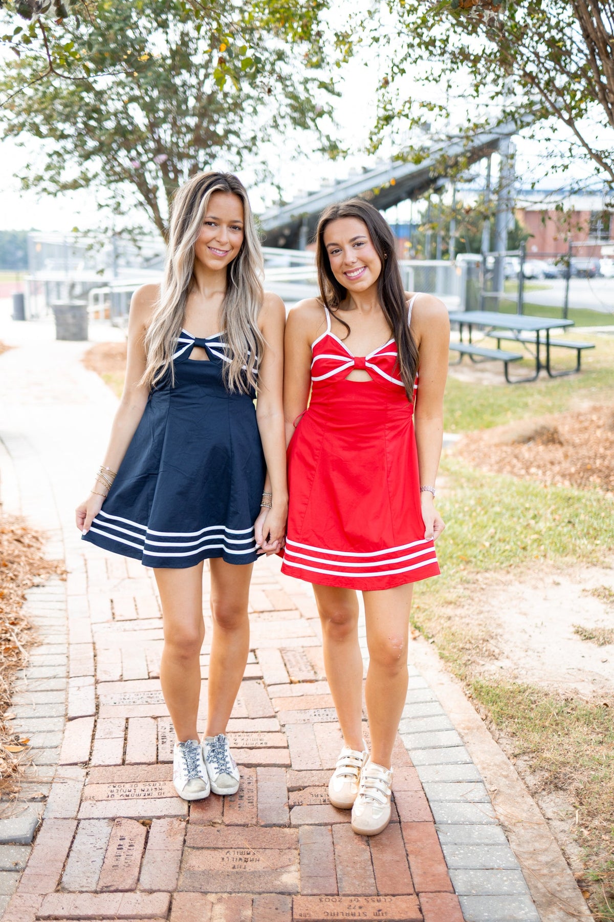 Navy Cutout Back Bow Dress - image 2